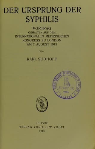 Tapa de Der Ursprung der Syphilis