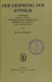Tapa de Der Ursprung der Syphilis