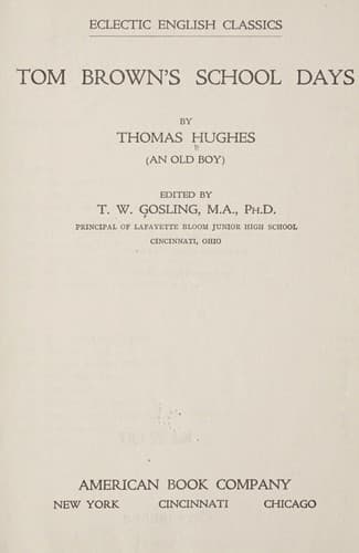 Tapa de Tom Brown's school-days