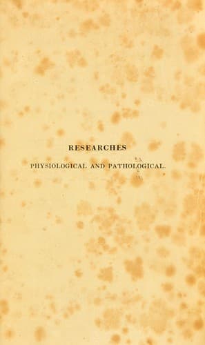 Tapa de Researches physiological and pathological