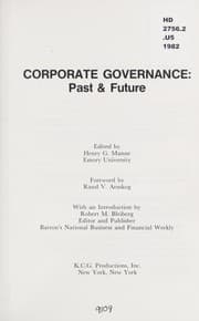 Tapa de Corporate governance, past & future