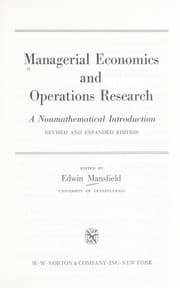 Tapa de Managerial economics and operations research