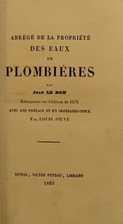 Tapa de Abr©♭g©♭ de la propri©♭t©♭ des eaux de Plombi©·res