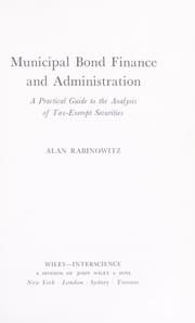 Tapa de Municipal bond finance and administration
