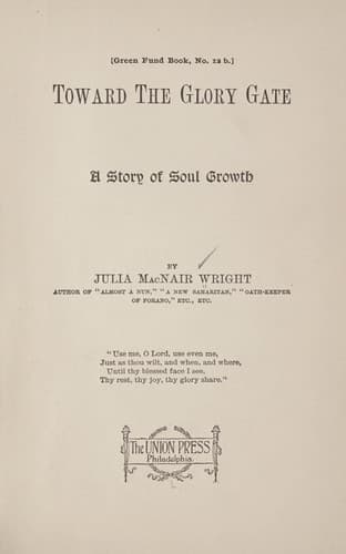Tapa de Toward the glory gate