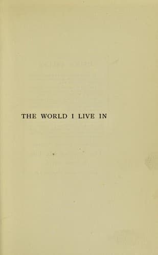 Tapa de The world I live in