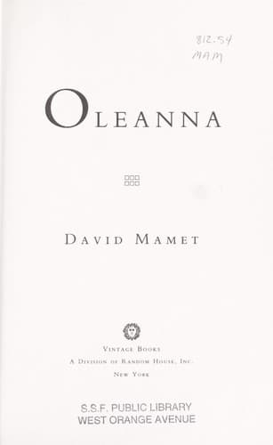 Tapa de Oleanna