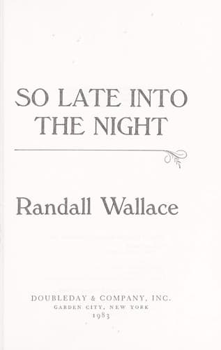 Tapa de So late into the night