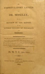Tapa de An expostulatory letter to Dr. Moseley, on his Review of the Report of the London College of Physicians on vaccination