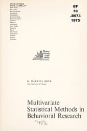 Tapa de Multivariate statistical methods in behavioral research