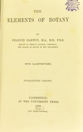 Tapa de The elements of botany