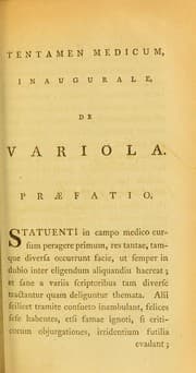 Tapa de Tentamen medicum inaugurale, de variola ...