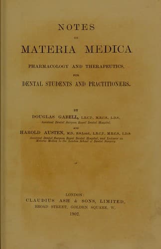 Tapa de Notes on materia medica