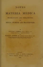 Tapa de Notes on materia medica