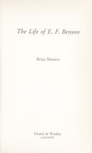 Tapa de The life of E.F. Benson