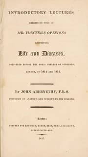 Tapa de Introductory lectures, exhibiting some of Mr. Hunter's opinions respecting life and diseases