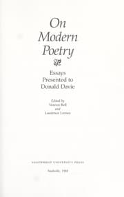 Tapa de On modern poetry