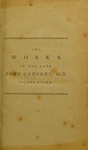 Tapa de The works of the late John Gregory, M.D.