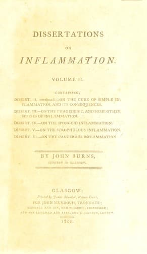 Tapa de Dissertations on inflammation