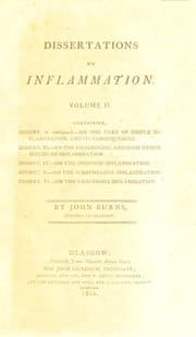 Tapa de Dissertations on inflammation