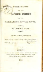 Tapa de Observations on the Harveian doctrine of the circulation of the blood