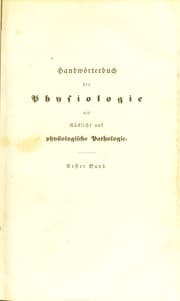 Tapa de Handw©œrterbuch der physiologie