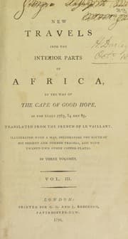 Tapa de New travels into the interior parts of Africa, by the way of the Cape of Good Hope, in the years 1783, 84 and 85