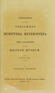 Tapa de Catalogue of the specimens of heteropterous Hemiptera in the collection of The British Museum