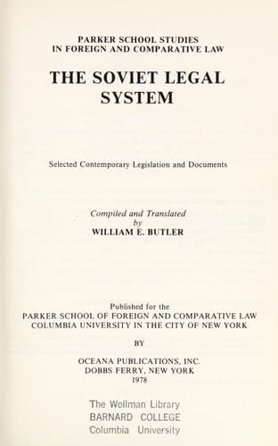 Tapa de The Soviet legal system