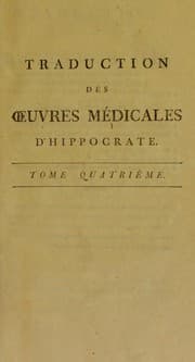 Tapa de Traduction des œuvres médicales d'Hippocrate