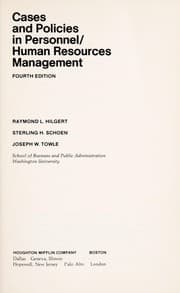 Tapa de Cases and policies in personnel/human resources management