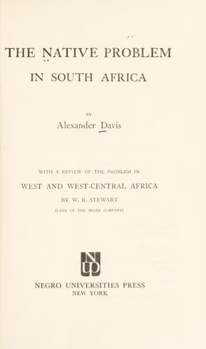 Tapa de The native problem in South Africa
