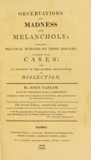 Tapa de Observations on madness and melancholy : including practical remarks on those diseases together with cases : and an account of the morbid appearances on dissection