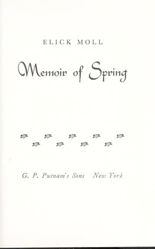 Tapa de Memoir of spring