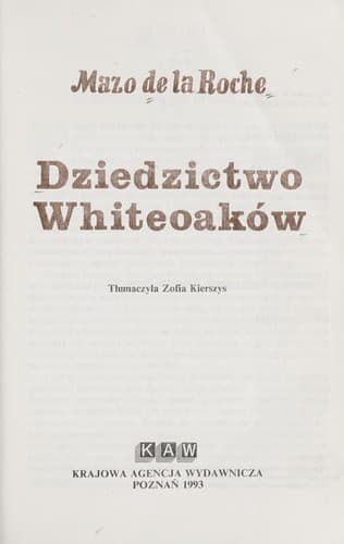 Tapa de Dziedzictwo Whiteoko w