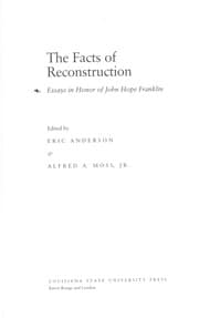 Tapa de The Facts of reconstruction