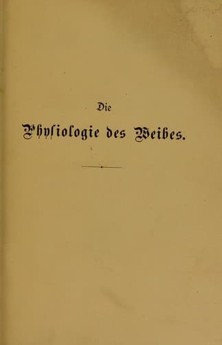 Tapa de Die Physiologie des Weibes