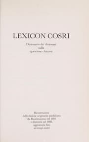 Tapa de Dizionario dei Chazari