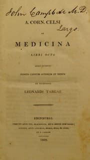 Tapa de De medicina libri octo ... ex recensione Leonardi Targae