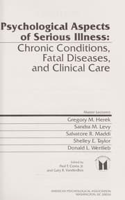 Tapa de Psychological aspects of serious illness