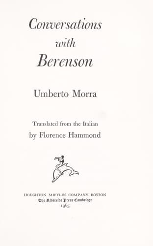 Tapa de Conversations with Berenson