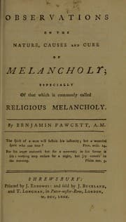 Tapa de Observations on the nature, causes and cure of melancholy