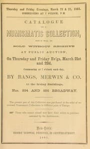 Tapa de Catalogue of a numismatic collection ...
