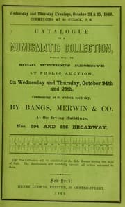 Tapa de Catalogue of a numismatic collection, which will be sold without reserve ...