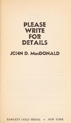 Tapa de Please Write for Details