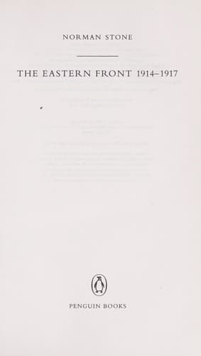 Tapa de The eastern front, 1914-1917