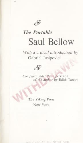 Tapa de The portable Saul Bellow