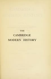Tapa de The Cambridge modern history