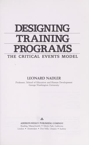 Tapa de Designing training programs