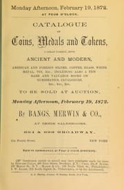 Tapa de Catalogue of coins, medals and tokens ...